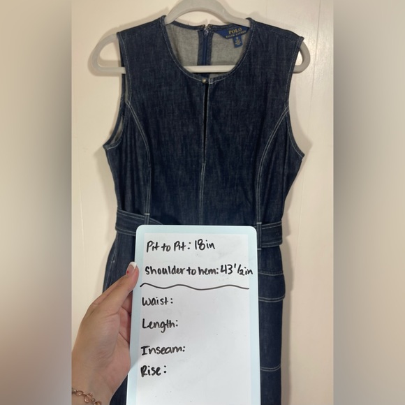 Polo Ralph Lauren Denim Fit and Flare Dress in Dark Indigo Women’s Size 12 - Picture 14 of 15